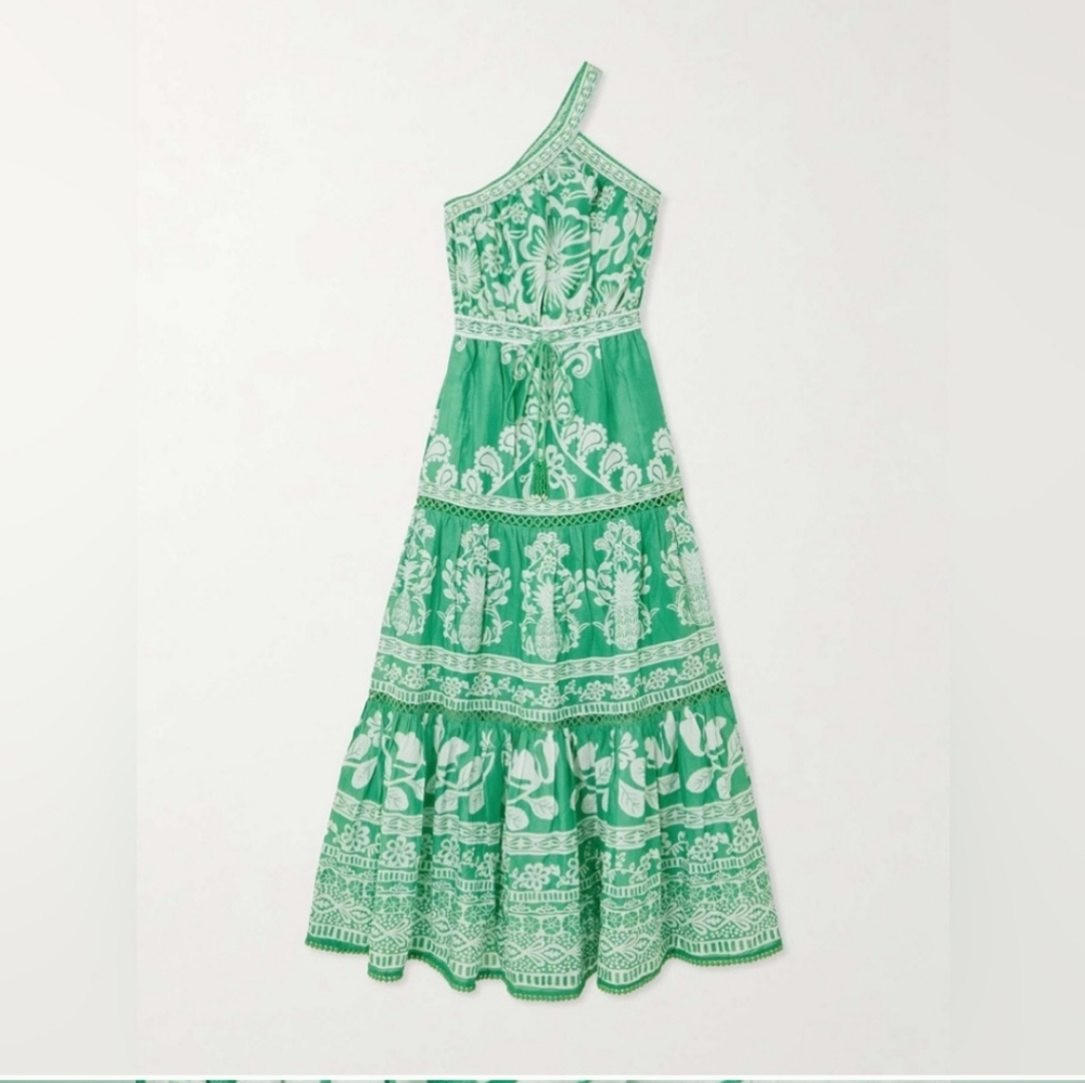 Farm Rio Green Floral One Shoulder Maxidress - Picture 4 of 8